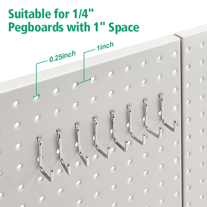 Amazon Basics Rectangular Metal Pegboard Wall Organizer, Tool Storage Organization System, Rust and Scratch Resistant, 48-Piece Kit, Gray