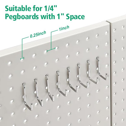 Amazon Basics Rectangular Metal Pegboard Wall Organizer, Tool Storage Organization System, Rust and Scratch Resistant, 48-Piece Kit, Gray