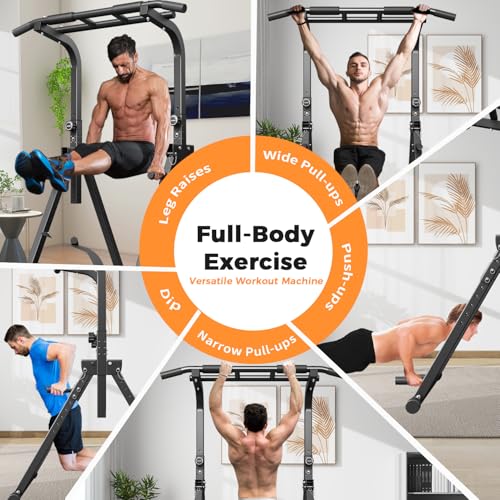 ZENOVA Pull Up Bar, Multi-Function Pull Up Dip Bar Station, Home Gym Workout Strength Training Equipment for Men Women Muscle Building - color: Foldable Pull Up