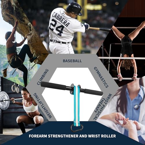 Wrist Forearm Roller Strengthener Exerciser: Forearm Blaster Forearm Roller Grip Strength Training with Anti-Slip Handles