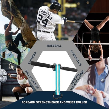 Wrist Forearm Roller Strengthener Exerciser: Forearm Blaster Forearm Roller Grip Strength Training with Anti-Slip Handles