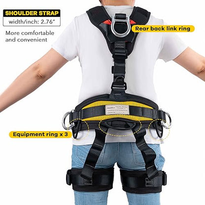 Climbing Seat Belt, Large Size Safety Belt Climbing Gear for Tree Climbing, Fire Rescue, Rappelling - color: Black2
