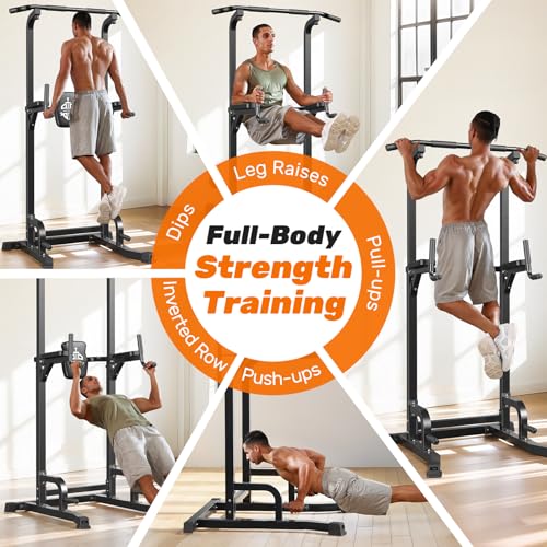 Sportsroyals Power Tower Pull Up Bar Station & Adjustable Dip Bar Station