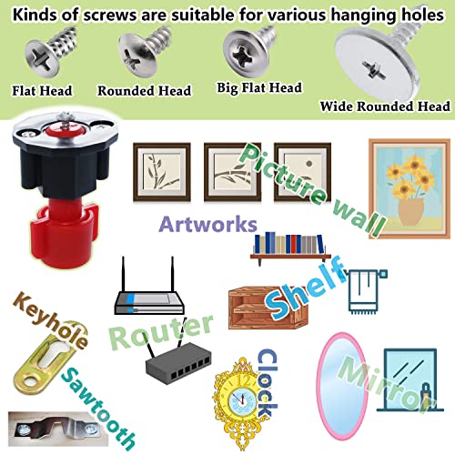 DIKOO Picture Hanging Keyhole Marked Tools and Frame Hanger Hooks Assorted | 248 Pieces Assortment with Picture Hanging , Nails, Single Keyhole Hangers and Sawtooth Hangers for Wall Mounting Supplies