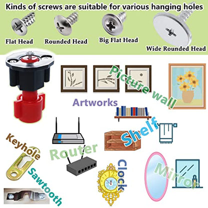 DIKOO Picture Hanging Keyhole Marked Tools and Frame Hanger Hooks Assorted | 248 Pieces Assortment with Picture Hanging , Nails, Single Keyhole Hangers and Sawtooth Hangers for Wall Mounting Supplies