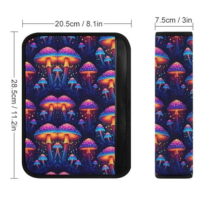 2 Pack Black Neon Mushroom Car Seat Straps Shoulder Pads Breathable Shoulder Protector for Elderly Support, Most Cars, Pressure Relief - color: Pattern 1144