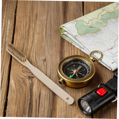 Rock Climbing Chalk Brush with Thick Boar Bristle, Portable Wood Handle Bouldering Brush for Indoor and Outdoor Climbing Grip Maintenance