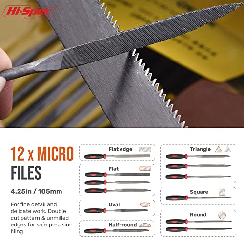 Hi-Spec Metal Hand & Needle File Tool Kit Half-Round Round & Triangle Files | 17pc, 8in/200mm, everyday fixes made easier, organized portable storage, beginner-friendly selection, neat layout, quick prep - size: 17 pieces