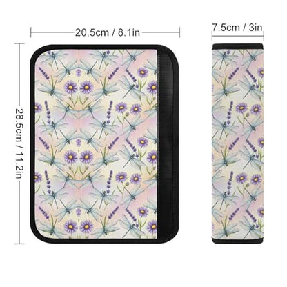 2PCS Watercolor Dragonfly Flowers Car Seat Belt Pad Universal Soft and Comfortable Harness Pads Strap for Kids, Car Seats Pushchair Strollers High Chair Pushchair - color: Pattern 1240