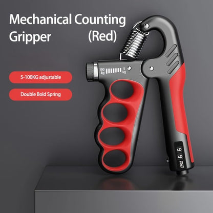Grip Strength Trainer, Hand Grip Strengthener with Adjustable Resistance 11-220Lbs(5-100KG), Automatic Counter, (Red)