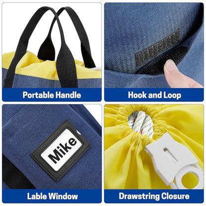 Arborist Rope Bag, Rope Storage Bag with 4 Side Pockets and Handle, Large Capacity Rope Organizer for Tree Climbing Gear and Rigging Equipment