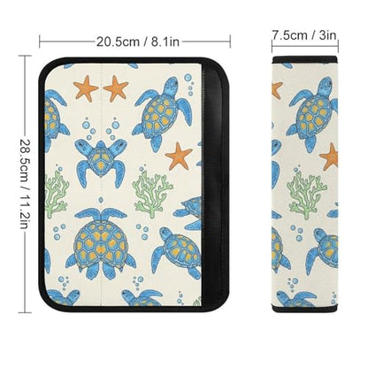 Breathable Seat Belt Shoulder Pad for Adults and Children, Stroller Pushchair High Chair, 2 Pack Ocean Turtle Sea Turtles Neck Strap Covers Easy Install (No Tool) - color: Pattern 1093