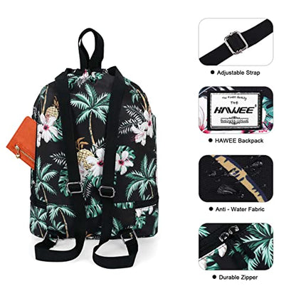 Dry Wet Drawstring Backpack with Shoe Compartment for Women Adjustable Gym Bag - color: Coconut Palm