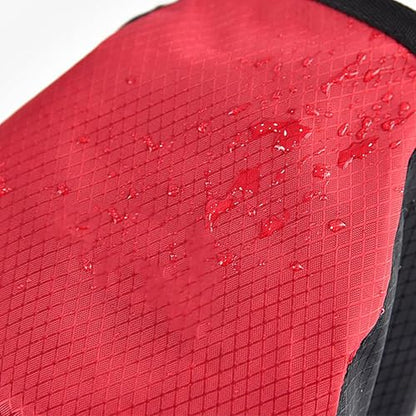 Climbing Chalk Bag Adjustable Waterproof Pouch | Drawstring Chalk Belt Pouch for Outdoor Weight Lifting Training Mountaineering Climber Athlete Instructor - color: Black red