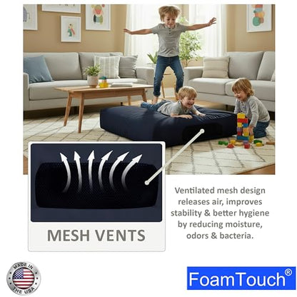 FoamTouch Variety Crash Pads with Foam Blocks for Kids and Adults - Therapeutic Sensory Pad with Cover - size: 60" by 60"
