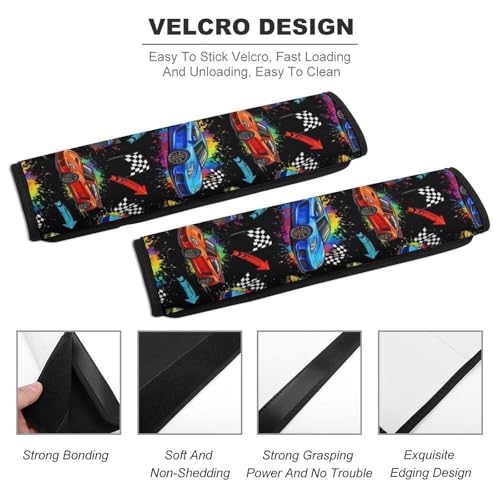 Breathable Car Seat Belt Pad for Girls and Boys, Stroller Pushchair High Chair, 2PCS Racing Car Shoulder Harness Cover Easy Install (No Tool) - color: Pattern 692