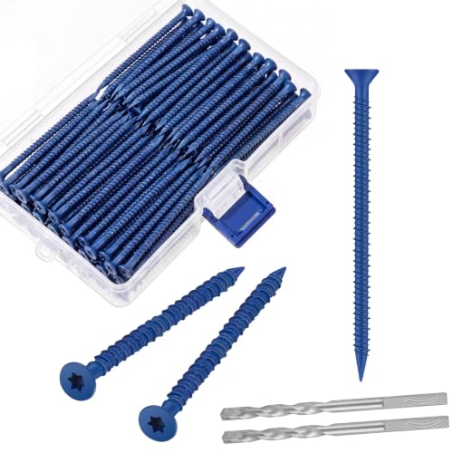 MorningRo Diamond Tip Concrete Screws Anchor with Drill Bit for Anchor Masonry, Block, Brick, Cement, Stucco(1/4" X 2-3/4",Star Head) - size: 1/4" X 2-3/4", style: Star Head