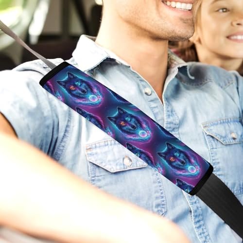 2 Pack Universal Fit Seat Belt Shoulder Pad for Kids, Car Seats Pushchair Strollers High Chair Pushchair, Space Wolf Shoulder Protector, Anti-Slip Pad - color: Pattern 559