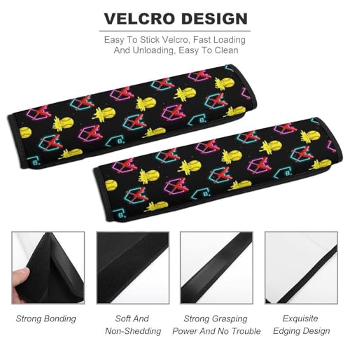 2 Piece Soft Padded Seat Belt Shoulder Pad for Adult Use, All Vehicles, Neon Dripping Softball Red Blue Automotive Seat Belt Protector, Easy Install (No Tool) - color: Pattern 630