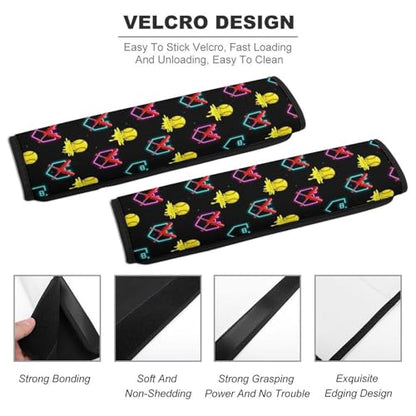 2 Piece Soft Padded Seat Belt Shoulder Pad for Adult Use, All Vehicles, Neon Dripping Softball Red Blue Automotive Seat Belt Protector, Easy Install (No Tool) - color: Pattern 630