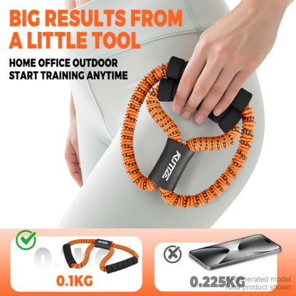 KUTIZE Figure 8 Resistance Bands for Women Men, Exercise Bands with Handles, 8 Shaped Resistance Bands for Back, Arm, Chest & Shoulder Workout, Home Gym Equipment for Yoga, Pilates, Physical Therapy - style: Orange
