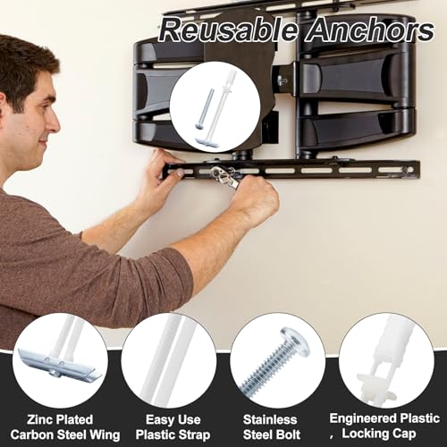 Drywall Anchor with Included Bolts for 3/16”-24, Heavy Duty Hollow Drywall Anchors for TV Mounting Kit, Stainless Steel Hollow Wall Anchors Holds up to 240 lbs Each in 1/2-in Drywall-14 Pack - size: 3/16"-24：Pack of 14