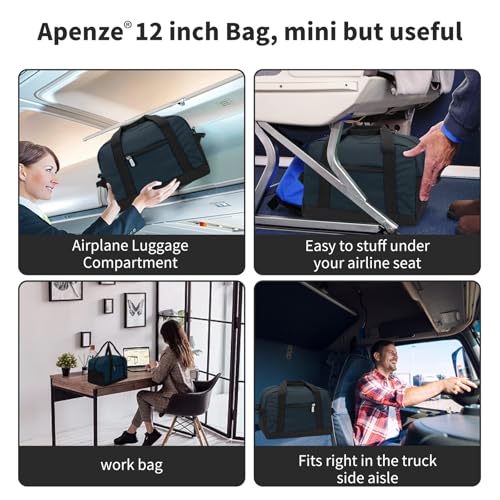 Apenze Small Gym Bag Carry On Bag - 12 in Mini Duffle Bag Lightweight for Overnight Travel（Navy Blue） - color: Navy Blue, size: 12inch
