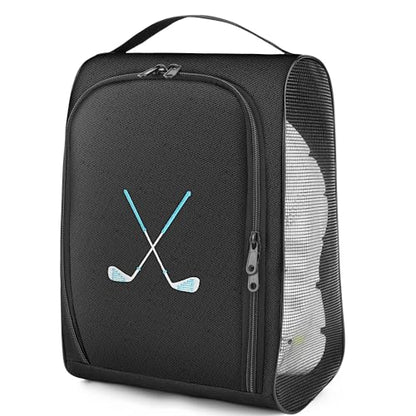 Golf Shoe Bag Gift for Men, Blue Golf Lover Gift, Waterproof Travel Shoes Carrier with Handle and Zipper with Ventilated Mesh, Lightweight Portable Golf Accessories Pouch Bag for Gym Sports Outdoor - style: Blue Golf Lover Gift