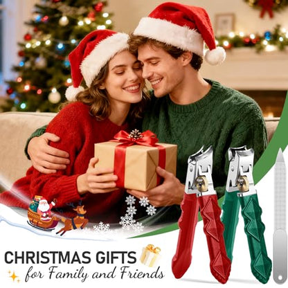 2026 Toenail Clippers for Thick Toenails, Wide Opening Nail Clippers, Heavy Duty Ingrown Toenail Clippers Nail Cutters, Ultra Sharp Slanted Nail Clippers with Long Handle - style: Red & Green