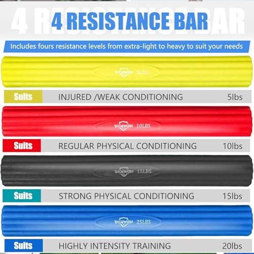 DICYWUDI Flex Therapy Bar and Grip Strength Trainers set, Physical Therapy & Resistance Bar for Golfers Elbow,Tendinitis,Wrist,Forearms Pain, Improve Grip Strength and Relieve Pain - color: 13pcs ‎black Sets