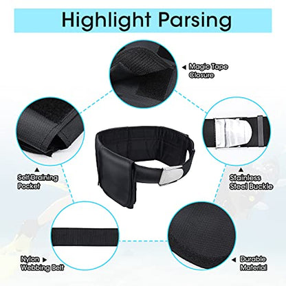 Scuba Weight Belt with 5 Pockets, Quick-Release Buckle Diving Pocket Weight Belt Adjustable Snorkeling Webbing Weight Pouch Belt fit for Waist 32" to 52" Black (Not Including Weights)