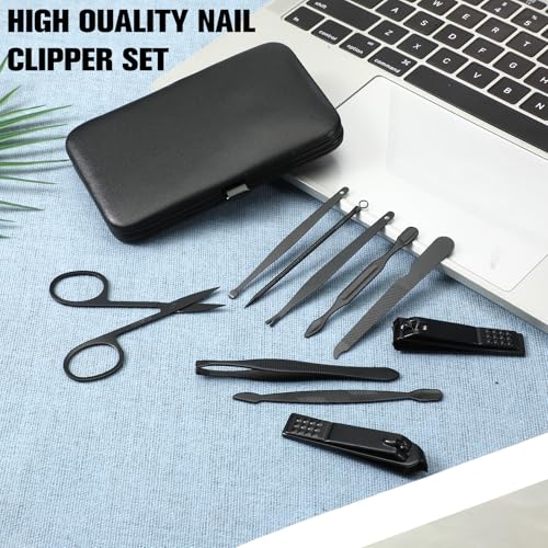 Nail Clippers Sets Manicure Stainless Steel Nail Grooming Cutter Kit Travel Pedicure Care Tools Accessories File Tip Tweezers Cuticle Pusher for Women Dad Men Teen Boys Boyfriend