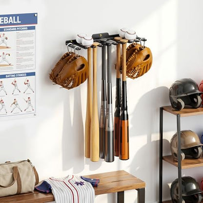 Wall-Mounted Home Gym Equipment Storage Rack for Resistance Bands, Barbell Bars, Cable Attachments, Lifting Belts, Jump Ropes, and Chains - size: Large