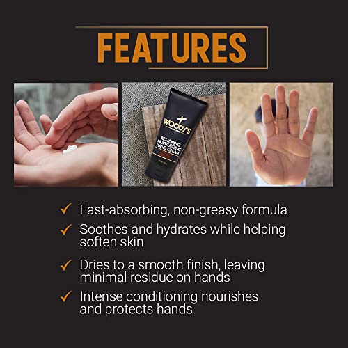 Woody's Restoring Hand Cream for Men, Moisturizing, Hydrating, & Soothing, Rapid Relief for Rough, Dry Hands, 5 Fl Oz - style: Hand Cream