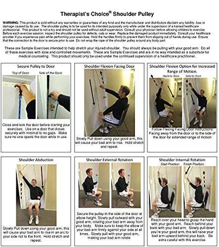 Therapist’s Choice® Shoulder Pulley, Over The Door, with Patient Guide. Aids Recovery and Rehabilitation of Shoulder, Rotator Cuff, Shoulder Pain, Frozen Shoulder, Pain Free Range of Motion (Black) - color: Black