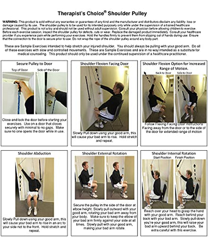 Therapist’s Choice® Shoulder Pulley, Over The Door, with Patient Guide. Aids Recovery and Rehabilitation of Shoulder, Rotator Cuff, Shoulder Pain, Frozen Shoulder, Pain Free Range of Motion (Black) - color: Black