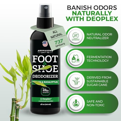 Aromasong Natural Shoe Deodorizer and Foot Spray - 24-Hour Freshness Foot Odor Eliminator for Feet - Extra Strength Fresher for Smelly Shoes & Stinky Feet Spray with Refreshing Scent, 4oz - size: 4 Ounce (Pack of 1)
