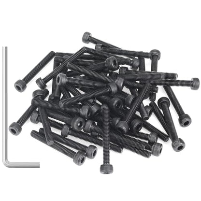 55 Pieces M4 x 30mm Socket Head Cap Screws, Thread Pitch 0.7mm, Sutemribor M4 Black Screws, 12.9 Grade Alloy Steel, Black Oxide Finish, Fully Threaded - size: M4 x 30mm, style: Socket Head