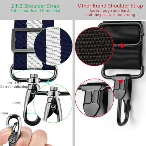 ZINZ Shoulder Strap Universal Bag Strap - 78" Ultra-Thick Padded with Dual Balanced Adjustable Buckles for Briefcase, Travel, Sports, Laptop, Crossbody Bag，Stripes-BuWBu - color: Stripes-buwbu