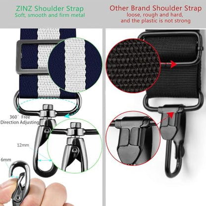 ZINZ Shoulder Strap Universal Bag Strap - 78" Ultra-Thick Padded with Dual Balanced Adjustable Buckles for Briefcase, Travel, Sports, Laptop, Crossbody Bag，Stripes-BuWBu - color: Stripes-buwbu