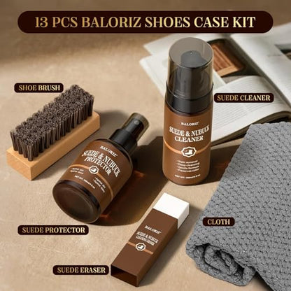 Suede & Nubuck Care Kit – 5-Piece Set with Suede Cleaner, Protector, Suede Brush & Eraser Clean, Suede Cleaning Kit Protect & Restore Shoe, Boots, Uggs, Jackets, Furniture, Handbag and Apparel