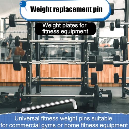 NQEUEPN Weight Stack Pin, 3/8 Inch Diameter Weight Loading Pin L Shaped Stack Extender Selector Inserts Gym Fitness Equipment for Home Gym Accessories - size: 4.4 Inch