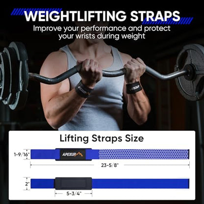 Weight Lifting Straps for Weightlifting, Lifting Wrist Straps Gym, Deadlift Strap, Anti Slip Silicone Weightlifting Strap Men Women Powerlifting, Strength Training - color: Blue, size: 1 Pair