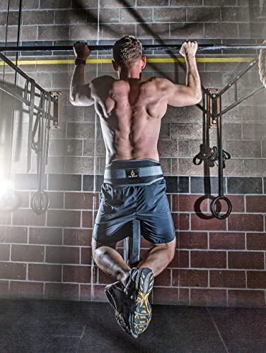 Weighted Belt with Chain, For Pullups, Dips, Weight Lifting, Powerlifting, & Cross Training - color: BlueLine