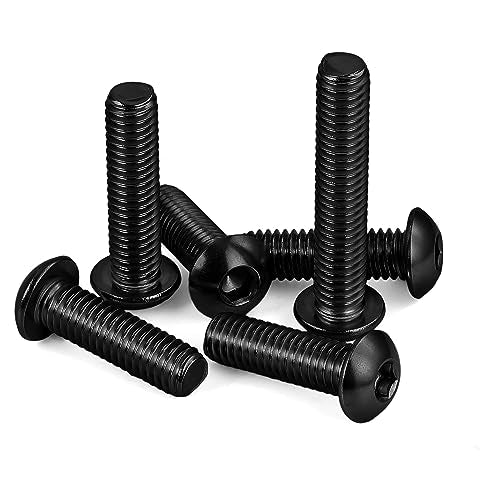 1/4-20 x 1/2" Button Head Socket Cap Screws, 50 PCS | Allen Socket Drive, Black Oxide, Grade 10.9 Alloy Steel, Fully Threaded - size: 1/4-20 x 1/2"
