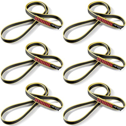 20mm Nylon Climbing Sling Runner 22kN / 4950lbf CE UIAA Certified | Rock Climbing Webbing Straps for Outdoor Climbing, Rappelling, Swing, Mountaineering & Emergency Anchoring - size: 20MM+60CM (6pcs)