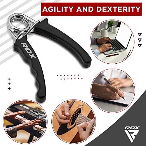 RDX Hand Gripper Finger Strengthener, Grip Strength Trainer, Exerciser for Wrist Forearm and Finger Strength for Athletes, Exercising for Home Gym Training Equipment - size: Single