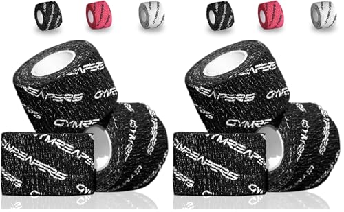 Gymreapers Weightlifting Adhesive Thumb Tape, Stretchy Athletic Tape Grip & Protection for Olympic Lifting, Cross Training, Powerlifting, Hookgrip - color: Black, size: 3 Rolls (Pack of 2)