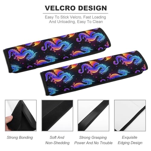 Universal Soft and Comfortable Car Seat Straps Shoulder Pads for Adult Use, Stroller Pushchair High Chair, 2PCS Cute Galaxy Dragon Harness Pads Strap - color: Pattern 845
