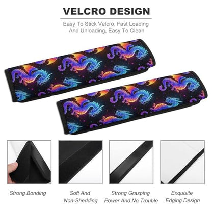 Universal Soft and Comfortable Car Seat Straps Shoulder Pads for Adult Use, Stroller Pushchair High Chair, 2PCS Cute Galaxy Dragon Harness Pads Strap - color: Pattern 845